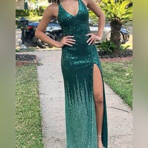 Green spackles prom/hoco dress